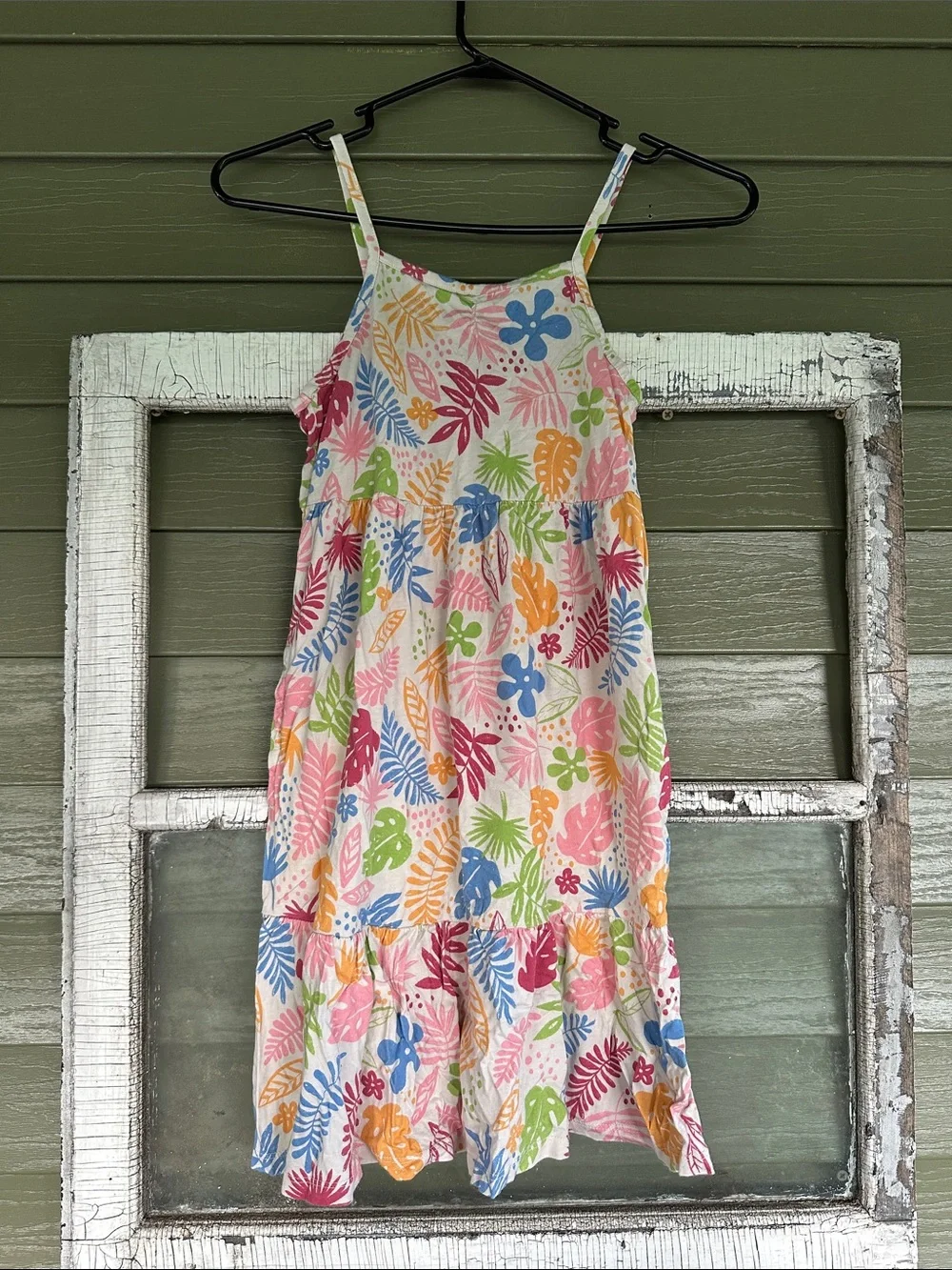 Old Navy Multicolor Floral Tiered Sundress - Pink, Blue, Green, Orange